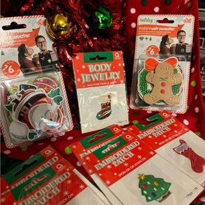 NWT Ugly Sweater Decals Pin on or Iron on Multiple Colors & Styles..